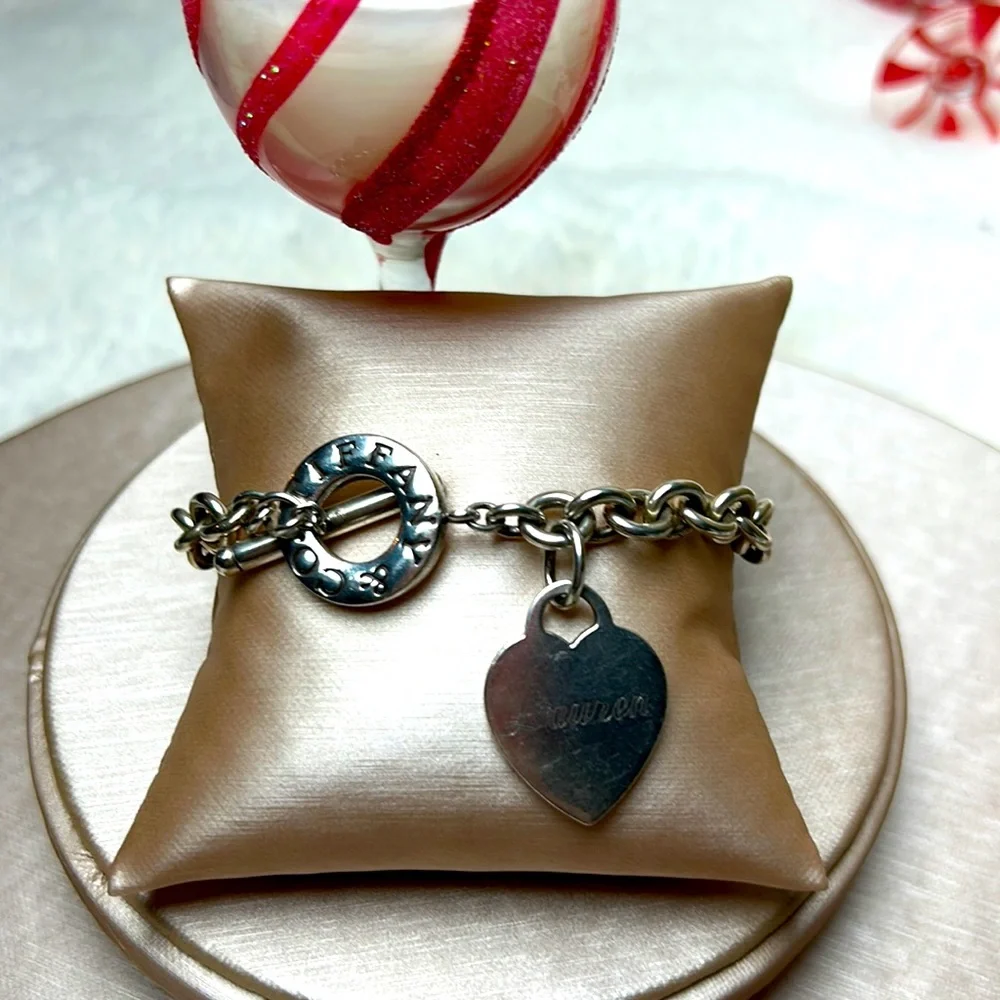 Beautiful Tiffany & Co. Heart Bracelet Engraved with “MyBaby” #18 - Picture 1 of 3